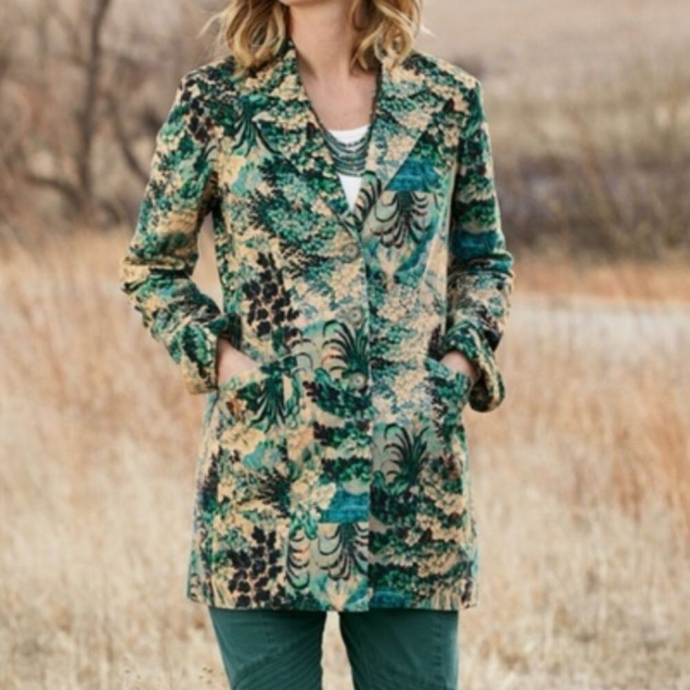NWT Peruvian Connection womens Pastorale Velveteen Blazer Jacket Size 2 XS